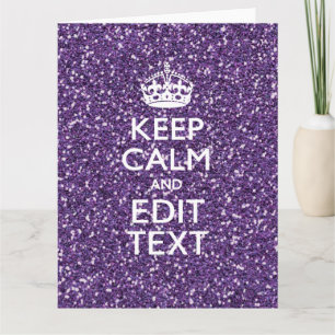 Cartão Keep Calm and Purple Mauve