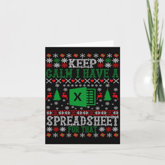 Cartão Keep Calm I Have A Spreadsheet For That Christmas  (Frente)