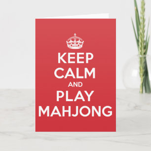 Cartão Keep Calm Play Mahjong Greeting Note Card