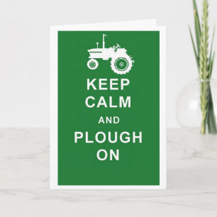 CARTÃO KEEP CALM PLOUGH ON TRACTOR BIRTHDAY GREETINGS CAR