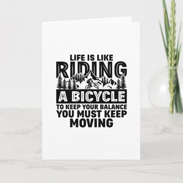Cartão KEEP MOVING BICYCLE BALANCE Greeting Card (Frente)
