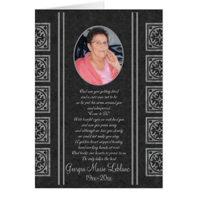 Cartão Keepsakes Memoriais Personalizados (Frente)