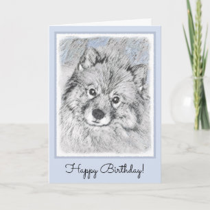 Cartão Keeshond Beth Painting - Cute Original Dog Art