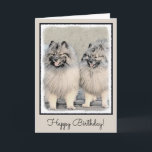 Cartão Keeshond Brothers Painting - Arte Original de Cães<br><div class="desc">Keeshond Brothers, retrato de cachorro, pintura original. Nós nos especializamos em arte original engraçada e engraçada. Comprar isso para você mesmo ou como um presente de excelente para seus amigos carinhosos de Keeshond. Seja criativo - clique em PERSONALIZAR para adicionar/remover/alterar texto, redimensionar a imagem, alterar cores ou qualquer outra coisa...</div>