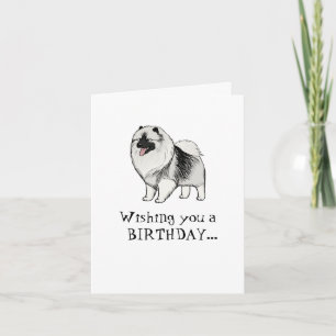Cartão Keeshond Cartoon Dog Keesie Keesie Keesie Feliz An