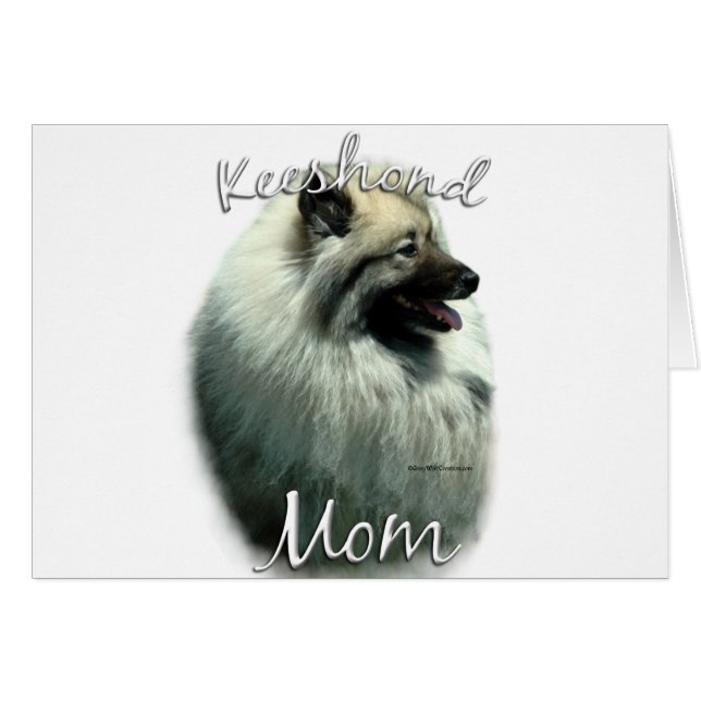 Cartão Keeshond Mãe 2 (Frente Horizontal)