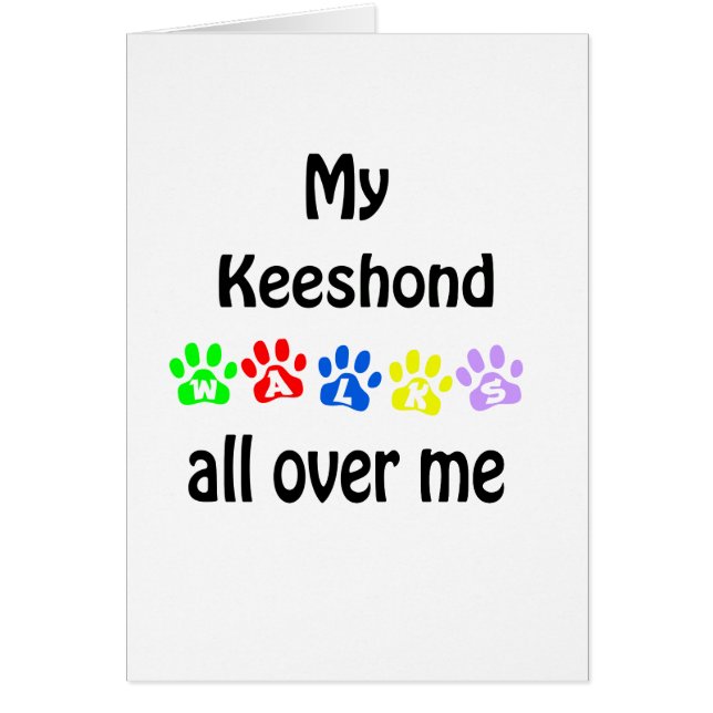 Cartão Keeshond Walks Design (Frente)