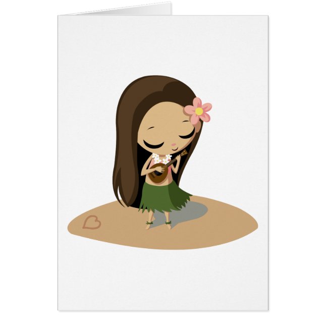 Cartão Keilana a menina de Hula (Frente)