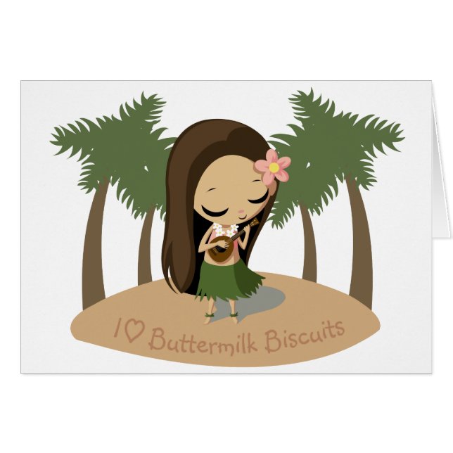 Cartão Keilana a menina de Hula (Frente Horizontal)