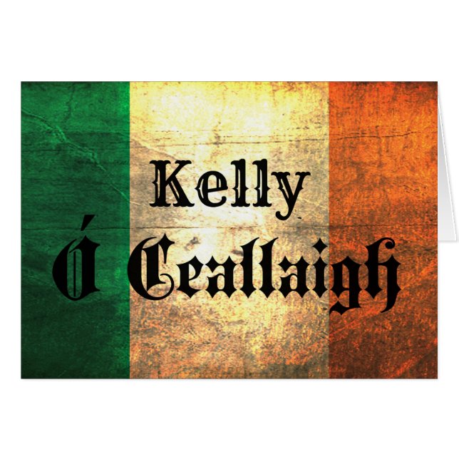 Cartão Kelly Irish Flag (Frente Horizontal)