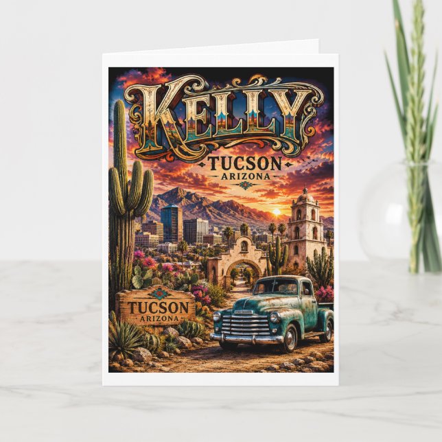 Cartão Kelly Tucson Arizona Personalizado Sudoeste  (Frente)
