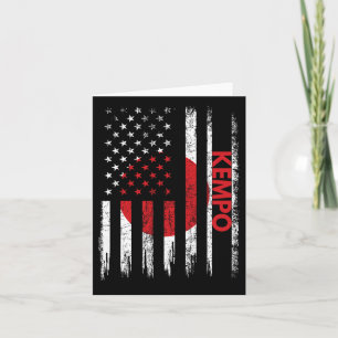 Cartão Kempo American Flag Karate Artes Marciais Japonesa
