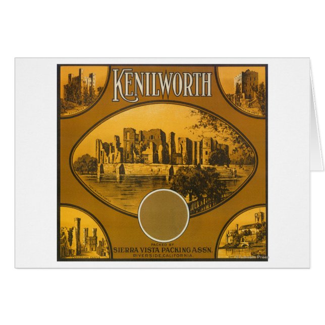 Cartão Kenilworth Orange LabelRiverside, CA (Frente Horizontal)