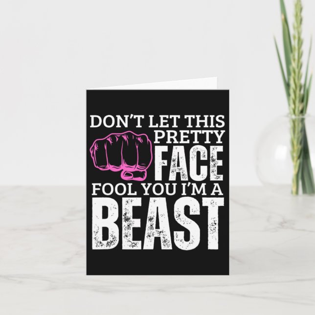 Cartão Kenpo Karate Girl... sou uma besta Engraçada Ameri (Frente)