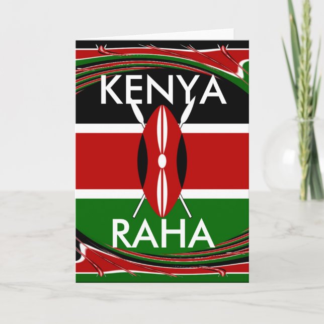 Cartão Kenya Flag Art - Patriotic & Modern Design (Frente)