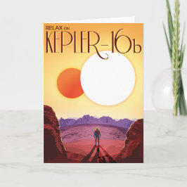 Cartão Kepler-16b: Pôr do Sol Solar Binário Arte Espacial