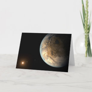 Cartão Kepler-186f Orbitando Uma Estrela Distante.