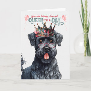 Cartão Kerry Blue Terrier Dog Queen Day Engraçado Anivers