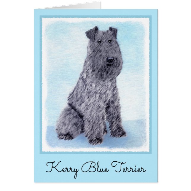 Cartão Kerry Blue Terrier pintando uma pintura cãozinha o (Frente)