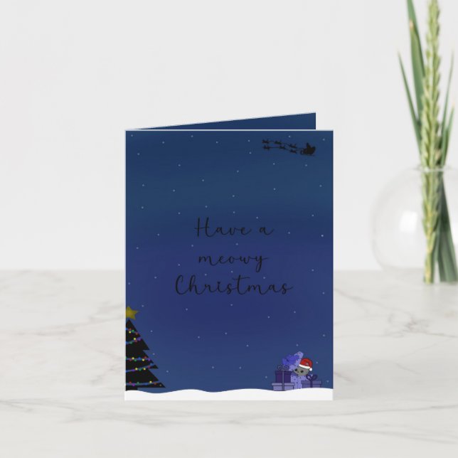 Cartão Kerstkaart ‘cats’ (Frente)