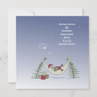 Cartão kerstman in hangmat