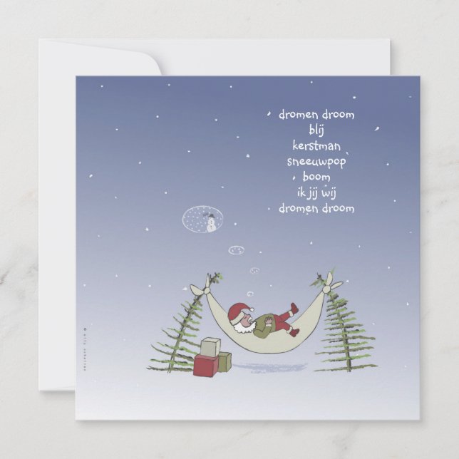 Cartão kerstman in hangmat (Frente)