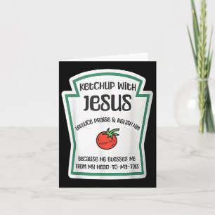 Cartão Ketchup Com Jesus Engraçado Palavra Pun Christian