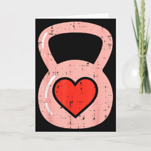 Cartão Kettlebell Coração Ginásio Fitness Dia dos Namorad