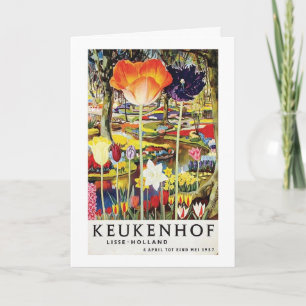 Cartão Keukenhof Gardens Poster vintage Holland Card