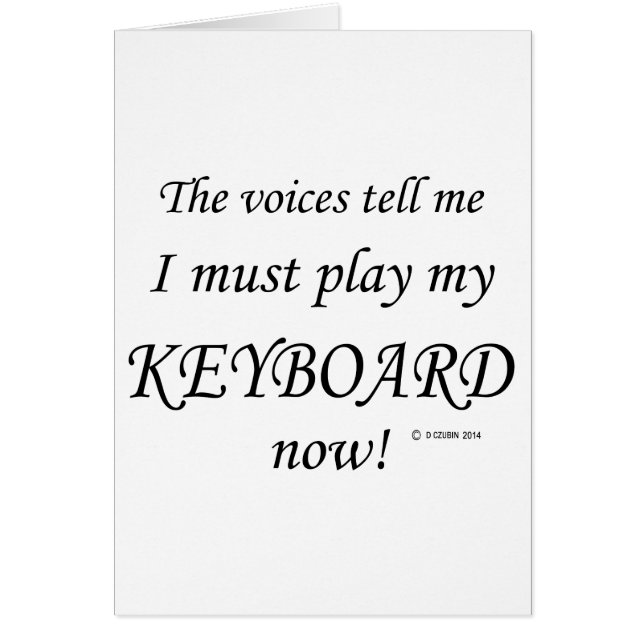 Cartão Keyboard Voices diz que deve jogar (Frente)