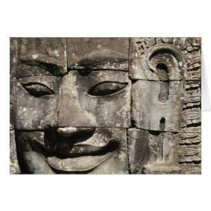Cartão Khmer Stone Face... Templo de Bayon, Camboja