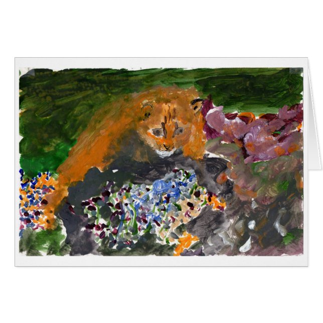 Cartão Kia, o gato, apronta-se para atacar? (Frente Horizontal)