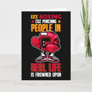 Cartão Kick Boxing Soco Pessoas Desaprovadas