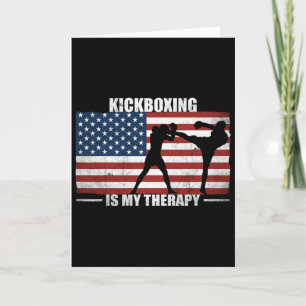 Cartão Kickboxer Bandeira Americana Vintage Nos Kickboxin