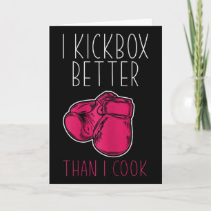 Cartão Kickboxer Engraçado Feminino - Eu Amo Kickboxing 