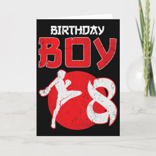 Cartão Kickboxing Aniversário de 8 Anos de Idade Mma Arte