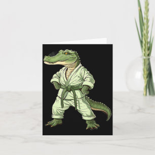 Cartão Kickboxing Crocodilo Taekwondo Caratê MMA Engraçad