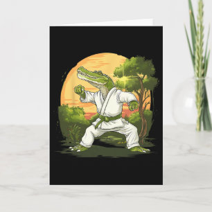Cartão Kickboxing Crocodilo Taekwondo Karatê Mma Engraçad