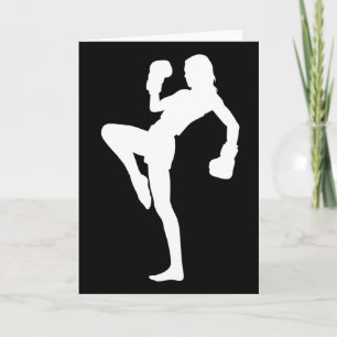 Cartão Kickboxing Feminino É Silhueta Marcante Design É