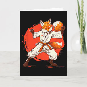 Cartão Kickboxing Fox Taekwondo Caratê Mma Engraçado Mart