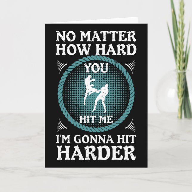 Cartão Kickboxing Hit Harder Gym Training  (Frente)