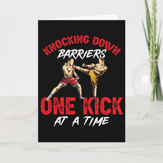 Cartão Kickboxing Kickboxer Knocking Down Byrriers One Ki (Frente)