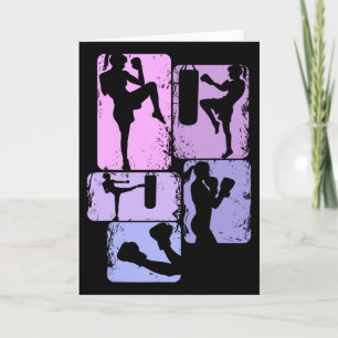 Cartão Kickboxing Kickboxer Taekwondo Karate Garotas Mulh