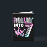 Cartão Kids Bowler Rollin' Em 7 Boliche de Birthday Ki<br><div class="desc">Kids Bowler Rollin' em 7 Aniversários de criança de 7 de aniversário</div>