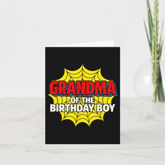 Cartão Kids Grandma Of The Birthday Boy Sder Theme Party  (Frente)