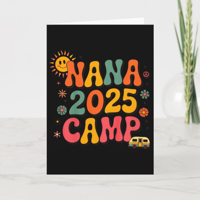 Cartão Kids Nana Camp 2025 Family Vacation Summer Camping (Frente)