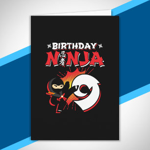 Cartão Kids Ninja - Presente de Festa de aniversário - 9 