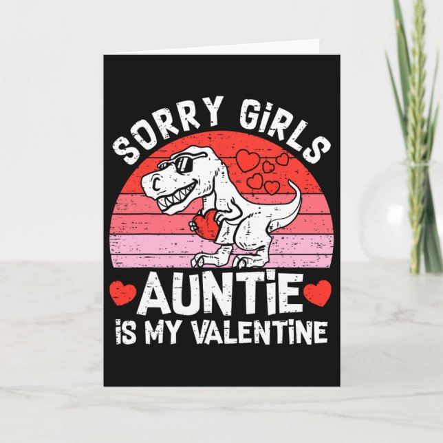 Cartão Kids Sorry Girls Auntie Is My Valentine Toddler Bo (Frente)