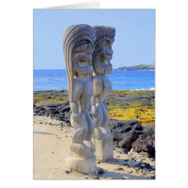 Cartão Ki'i havaiano no Parque Pu'uhonua o Hônaunau