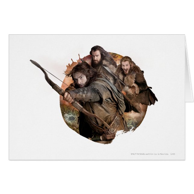 Cartão Kili, THORIN OAKENSHIELD™ e Fili (Frente Horizontal)